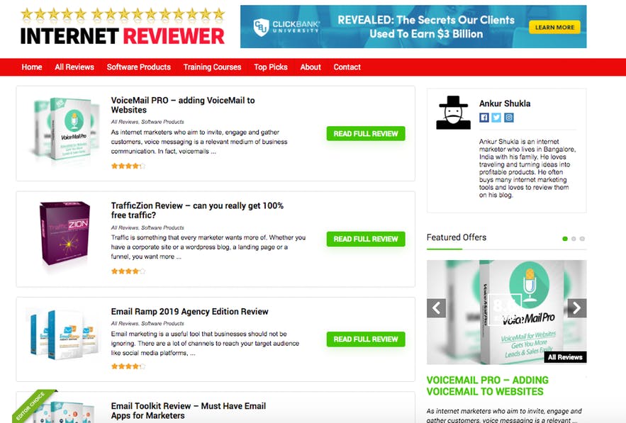 example affiliate review site
